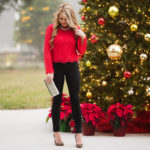 red lace top outfit